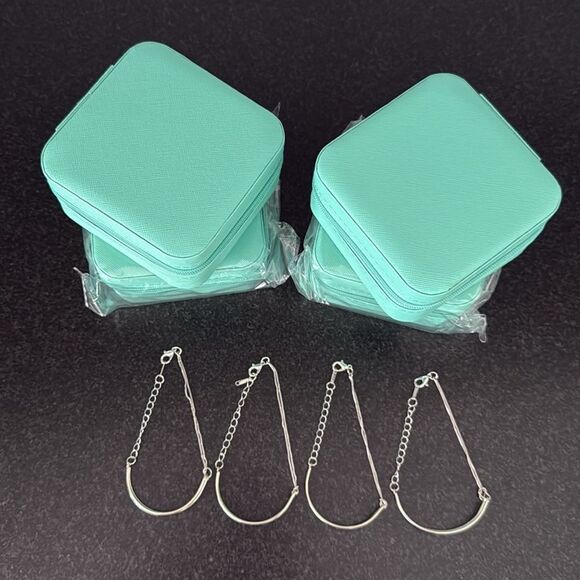 Jewelry Box & Bracelet Gift Set – 4 Leather Cases + 4 Sterling Silver Bracelets - Picture 3 of 8